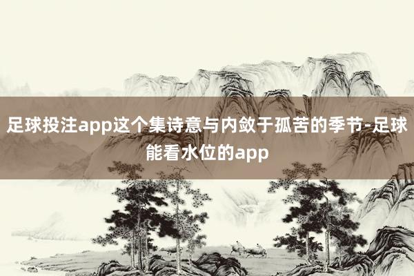 足球投注app这个集诗意与内敛于孤苦的季节-足球能看水位的app