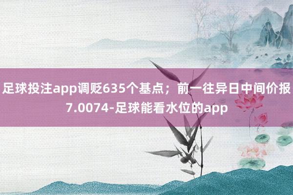 足球投注app调贬635个基点；前一往异日中间价报7.0074-足球能看水位的app