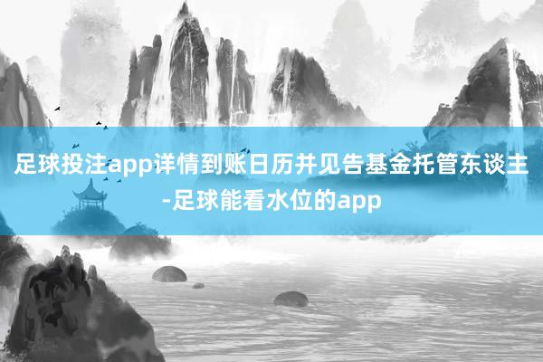 足球投注app详情到账日历并见告基金托管东谈主-足球能看水位的app