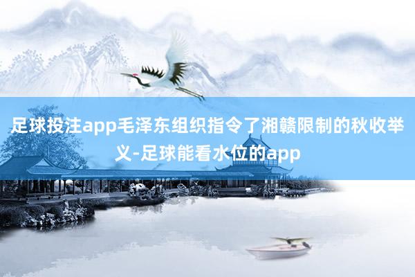 足球投注app毛泽东组织指令了湘赣限制的秋收举义-足球能看水位的app