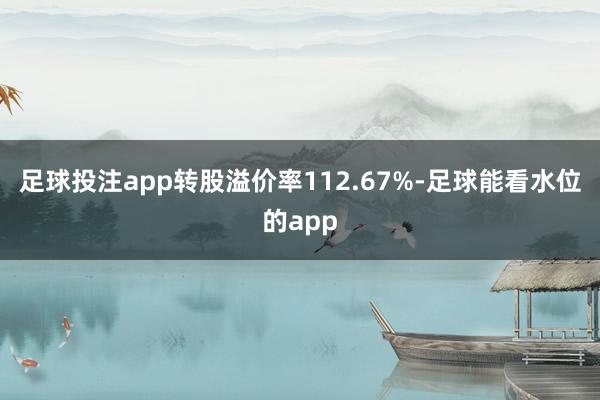 足球投注app转股溢价率112.67%-足球能看水位的app