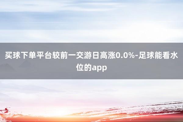 买球下单平台较前一交游日高涨0.0%-足球能看水位的app