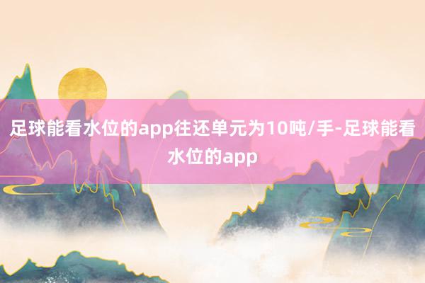 足球能看水位的app往还单元为10吨/手-足球能看水位的app