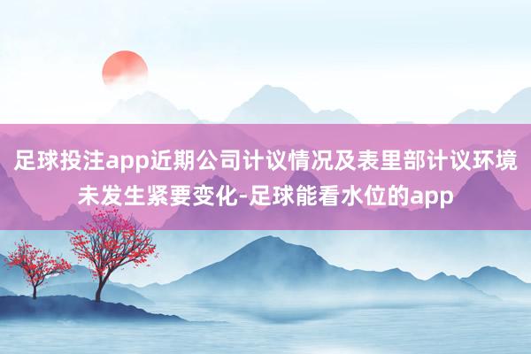 足球投注app近期公司计议情况及表里部计议环境未发生紧要变化-足球能看水位的app