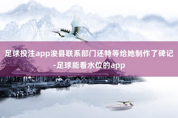 足球投注app浚县联系部门还特等给她制作了碑记-足球能看水位的app