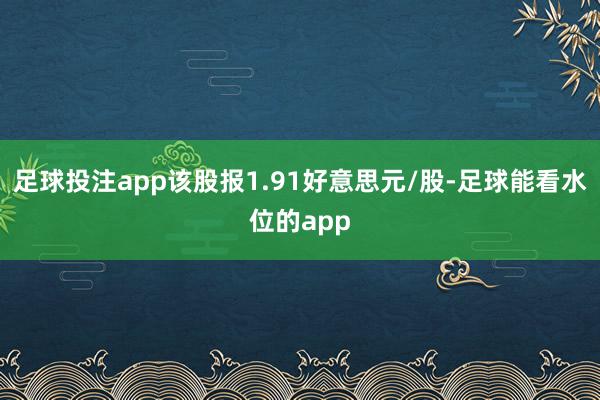 足球投注app该股报1.91好意思元/股-足球能看水位的app