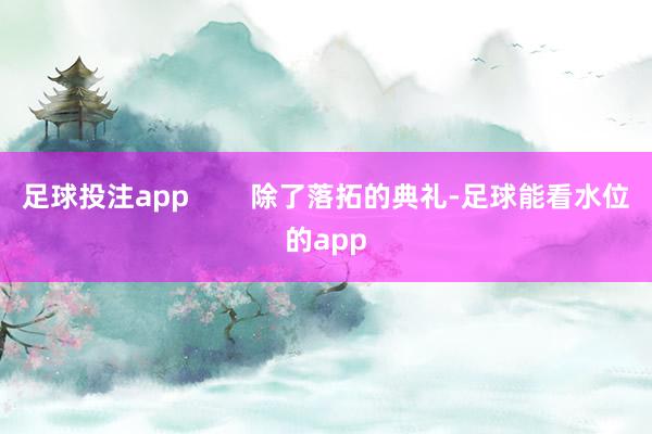 足球投注app        除了落拓的典礼-足球能看水位的app