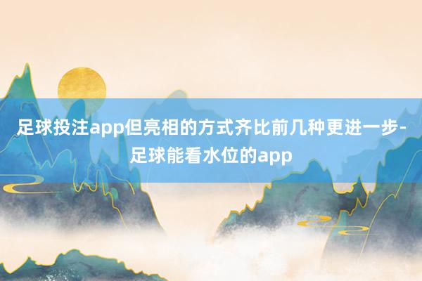 足球投注app但亮相的方式齐比前几种更进一步-足球能看水位的app