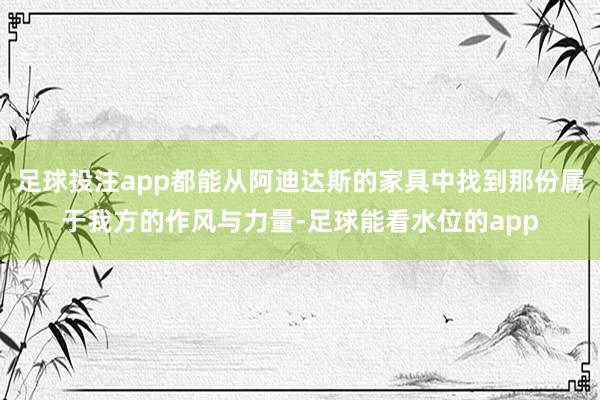 足球投注app都能从阿迪达斯的家具中找到那份属于我方的作风与力量-足球能看水位的app