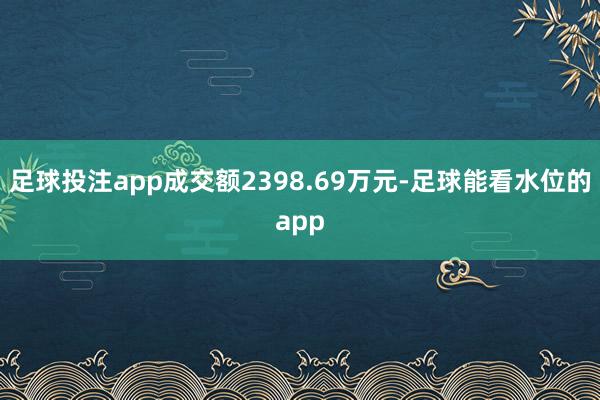 足球投注app成交额2398.69万元-足球能看水位的app