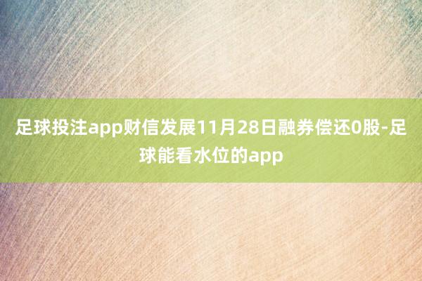 足球投注app财信发展11月28日融券偿还0股-足球能看水位的app