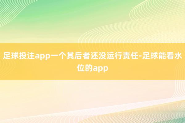 足球投注app一个其后者还没运行责任-足球能看水位的app