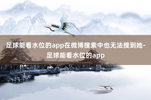 足球能看水位的app在微博搜索中也无法搜到她-足球能看水位的app