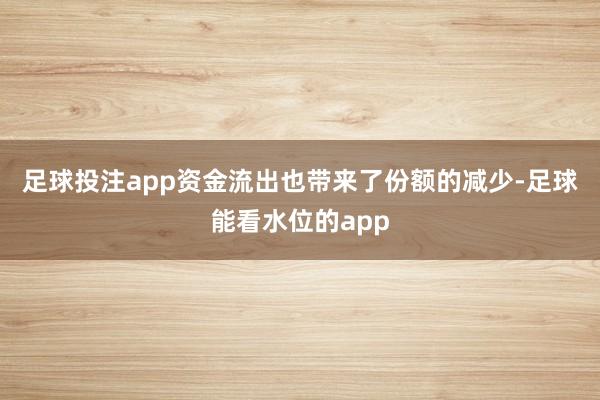 足球投注app　　资金流出也带来了份额的减少-足球能看水位的app