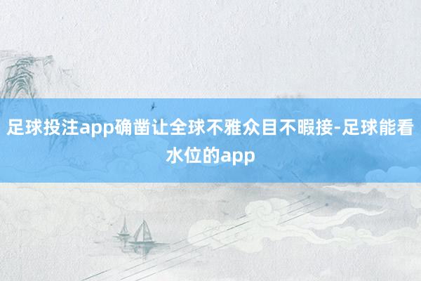 足球投注app确凿让全球不雅众目不暇接-足球能看水位的app