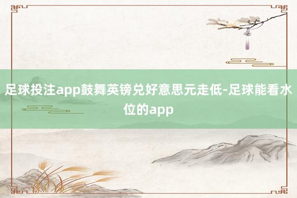 足球投注app鼓舞英镑兑好意思元走低-足球能看水位的app