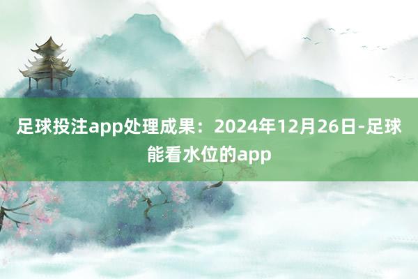 足球投注app处理成果：2024年12月26日-足球能看水位的app