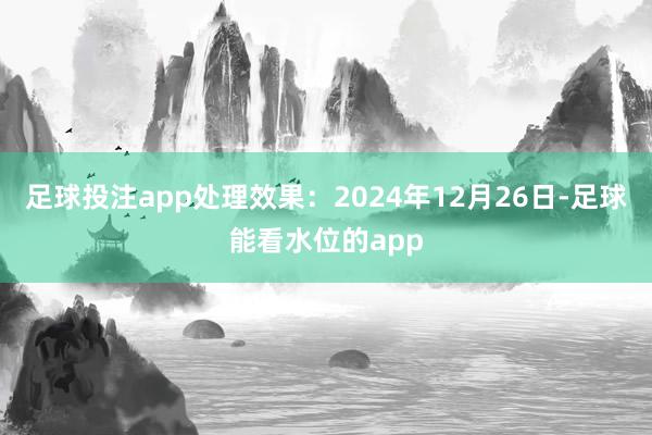 足球投注app处理效果：2024年12月26日-足球能看水位的app