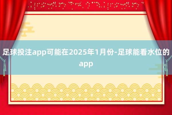 足球投注app可能在2025年1月份-足球能看水位的app