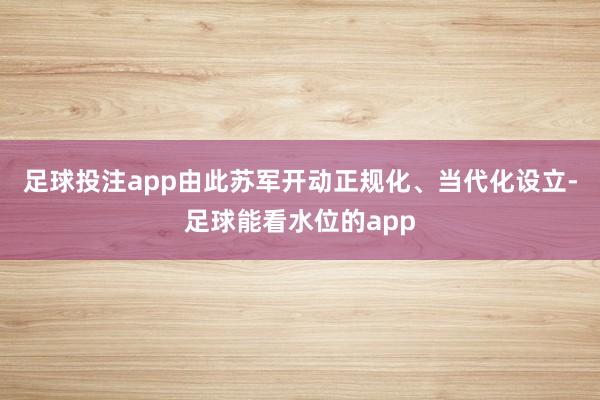 足球投注app由此苏军开动正规化、当代化设立-足球能看水位的app