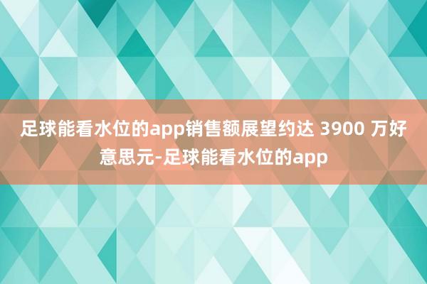 足球能看水位的app销售额展望约达 3900 万好意思元-足球能看水位的app