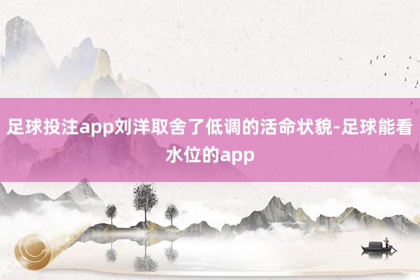 足球投注app刘洋取舍了低调的活命状貌-足球能看水位的app