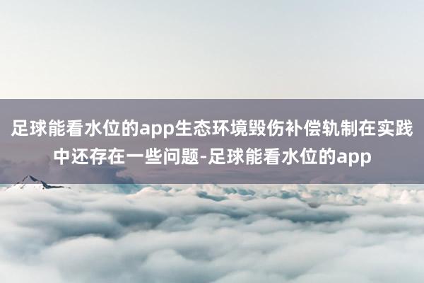 足球能看水位的app生态环境毁伤补偿轨制在实践中还存在一些问题-足球能看水位的app