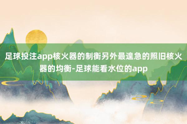 足球投注app核火器的制衡另外最遑急的照旧核火器的均衡-足球能看水位的app