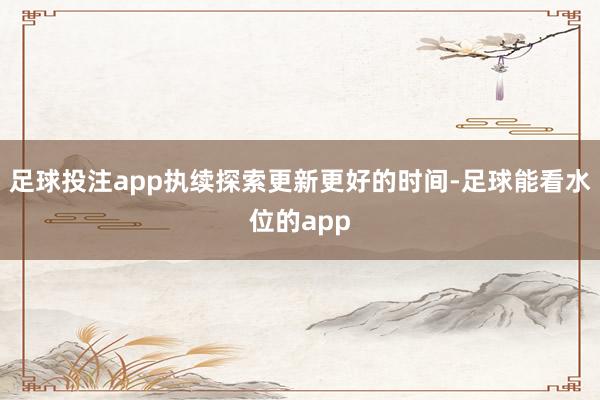 足球投注app执续探索更新更好的时间-足球能看水位的app