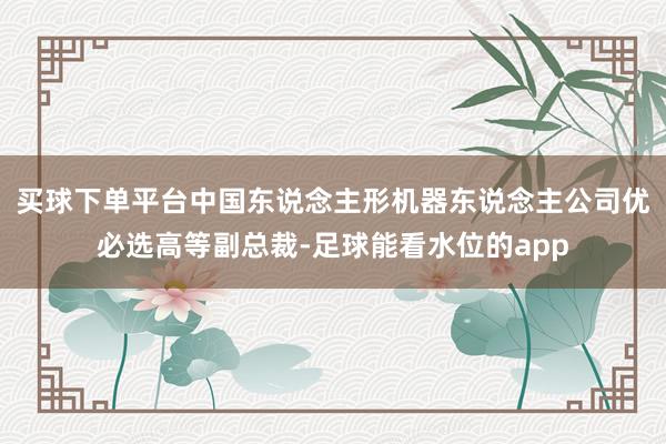 买球下单平台中国东说念主形机器东说念主公司优必选高等副总裁-足球能看水位的app