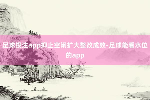 足球投注app抑止空闲扩大整改成效-足球能看水位的app
