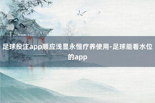 足球投注app顺应浅显永恒疗养使用-足球能看水位的app