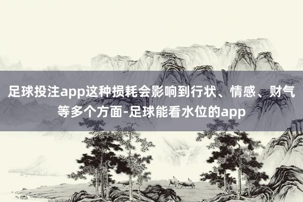足球投注app这种损耗会影响到行状、情感、财气等多个方面-足球能看水位的app
