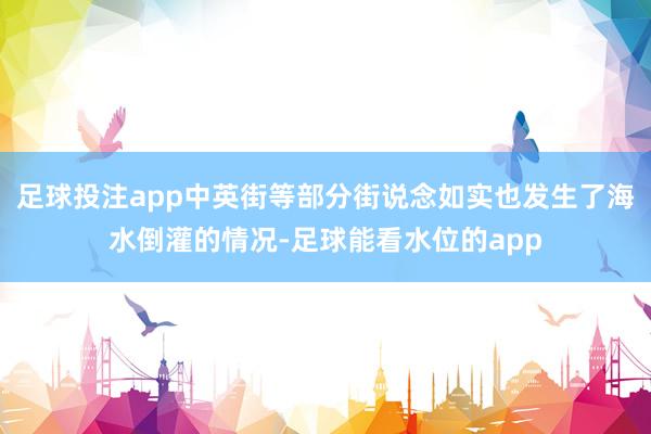足球投注app中英街等部分街说念如实也发生了海水倒灌的情况-足球能看水位的app