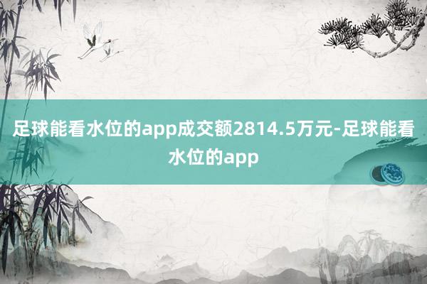 足球能看水位的app成交额2814.5万元-足球能看水位的app