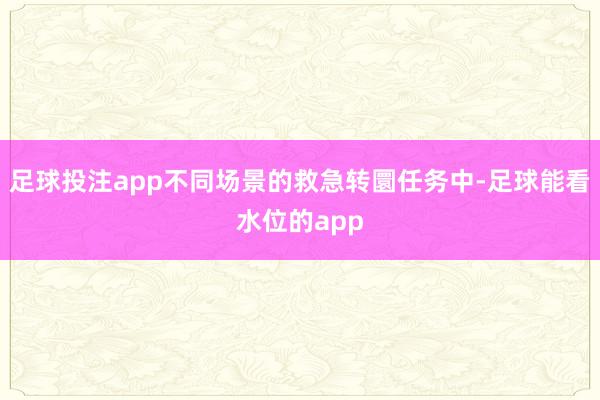 足球投注app不同场景的救急转圜任务中-足球能看水位的app