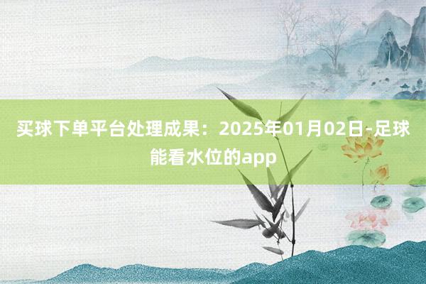 买球下单平台处理成果:2025年01月02日-足球能看水位的app