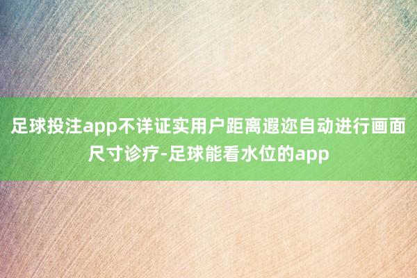 足球投注app不详证实用户距离遐迩自动进行画面尺寸诊疗-足球能看水位的app