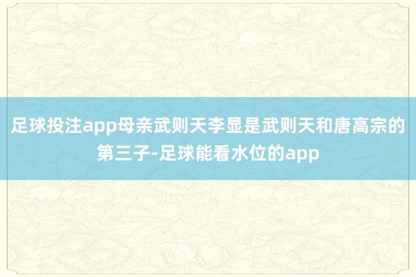 足球投注app母亲武则天李显是武则天和唐高宗的第三子-足球能看水位的app