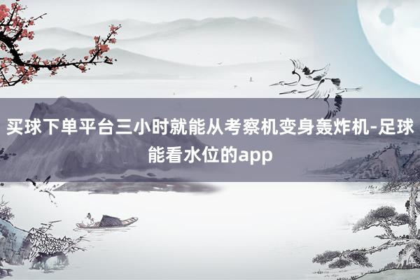买球下单平台三小时就能从考察机变身轰炸机-足球能看水位的app