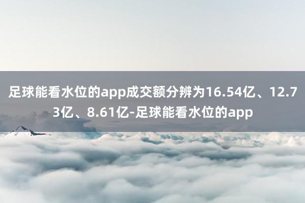 足球能看水位的app成交额分辨为16.54亿、12.73亿、8.61亿-足球能看水位的app